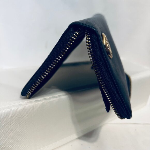 Vince Camuto Navy Blue/Gold Women's Zip Up Around Wallet-Genuine Leather-Storage - Picture 13 of 15